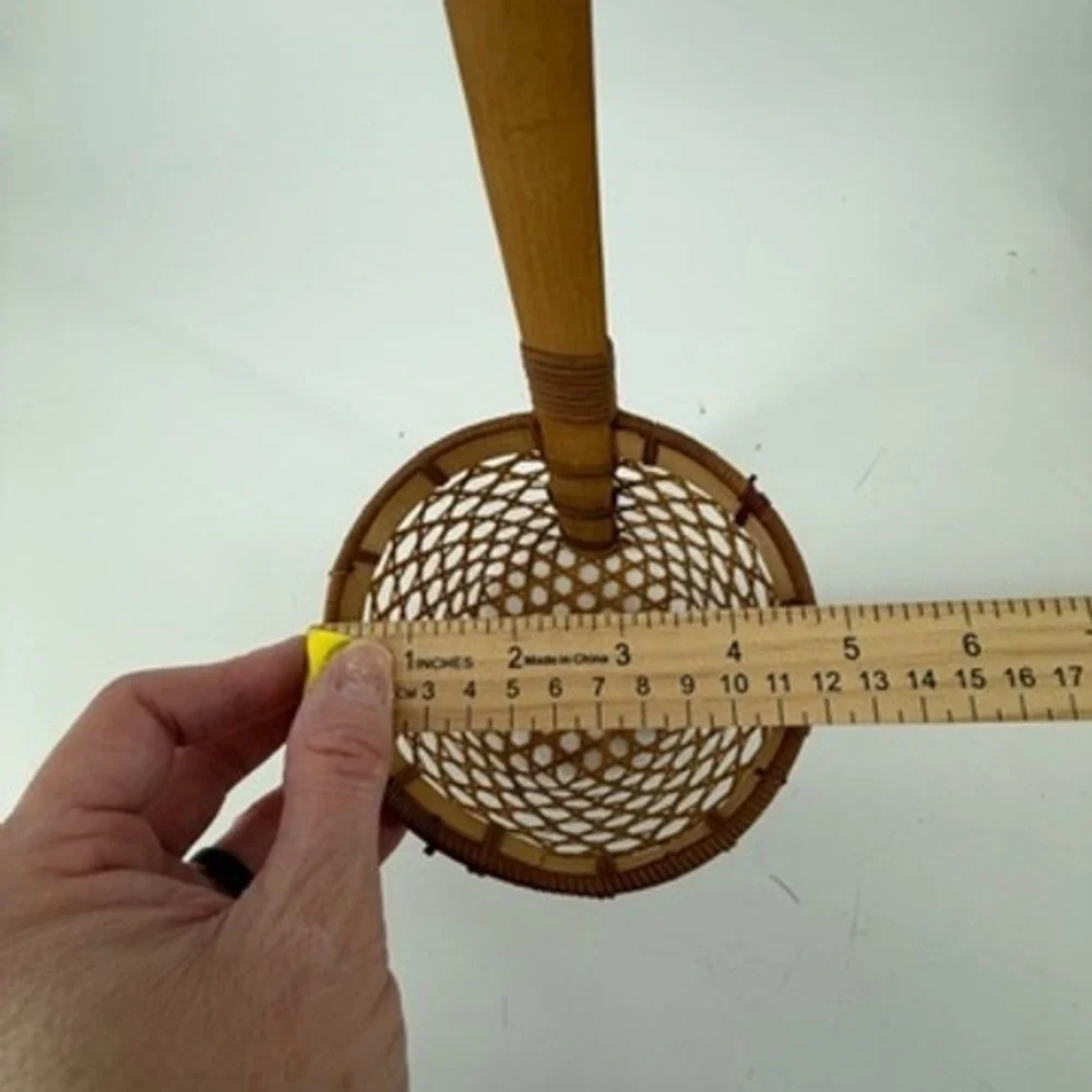 Vintage Rosalind Netter Bamboo Noodle Strainer Skimmer Set of 3 Hooked Handle